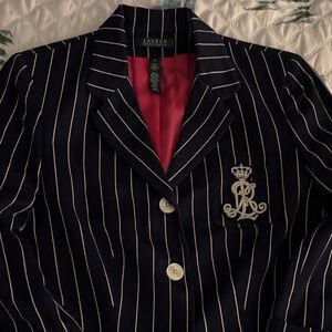 Lauren Ralph Lauren Dark Blue Striped Blazer